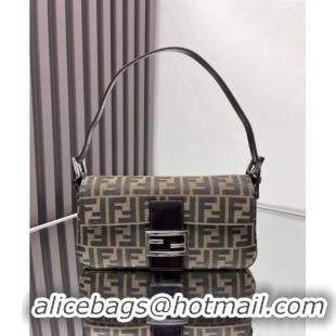 Trendy Design Fendi Baguette 1997 Medium Bag in FF Fabric 8657 Brown/Silver 2025