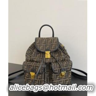 Reasonable Price Fendi Vintage Backpack Bag in FF Fabric 0210 Brown 2025