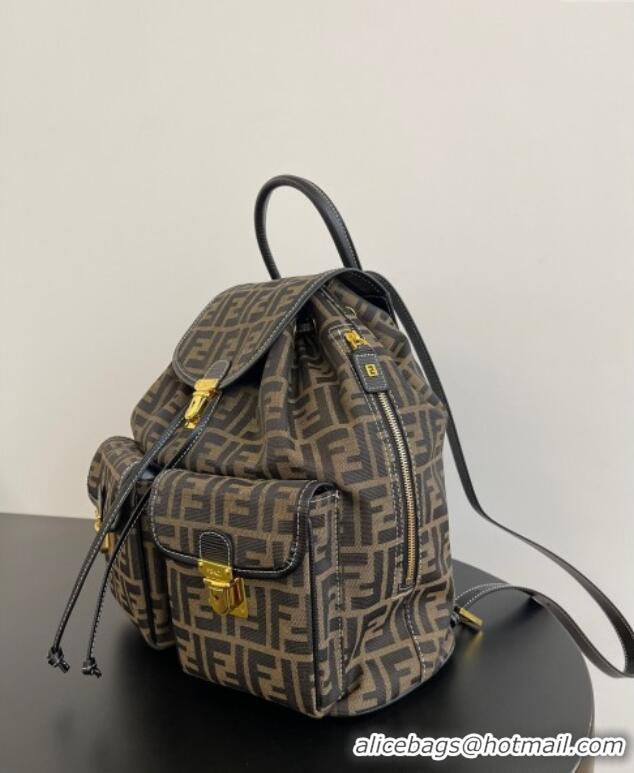 Reasonable Price Fendi Vintage Backpack Bag in FF Fabric 0210 Brown 2025