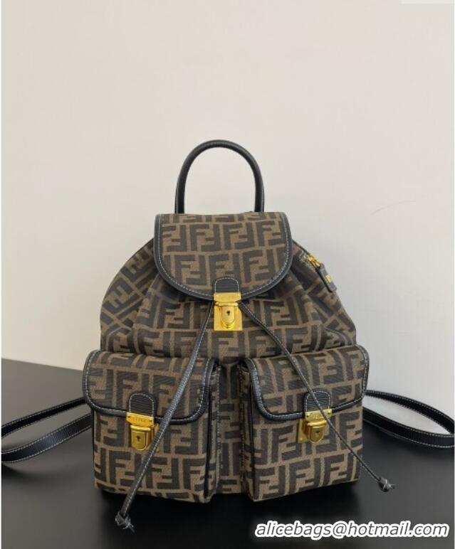 Reasonable Price Fendi Vintage Backpack Bag in FF Fabric 0210 Brown 2025