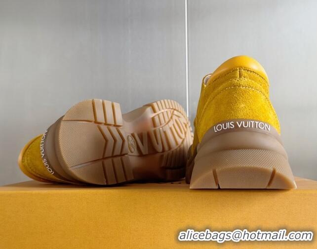 Trendy Design Louis Vuitton Ruby Flat Derby Lace-up Shoes in Suede Bright Yellow 1224060