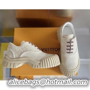 Shop Cheap Louis Vuitton Ruby Flat Derby Lace-up Shoes in Suede Light Grey 1224061