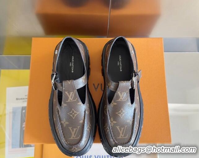 Pretty Style Louis Vuitton LV Record Mary Janes Loafers in Monogram Canvas 1224070