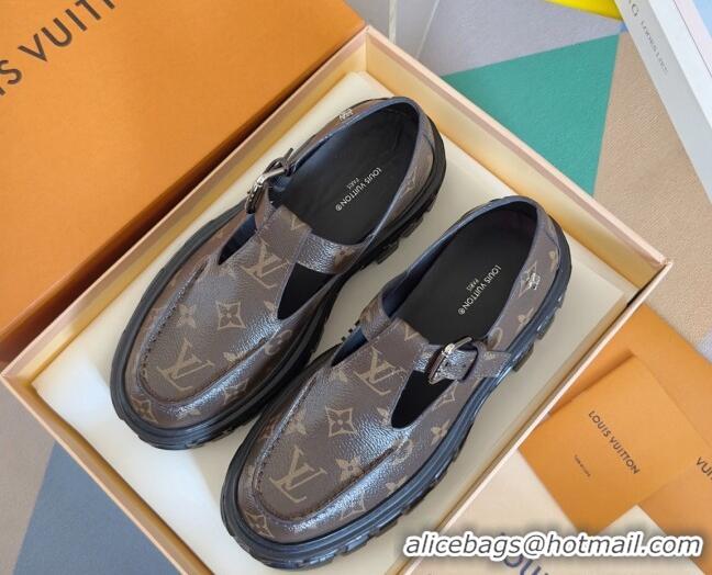 Pretty Style Louis Vuitton LV Record Mary Janes Loafers in Monogram Canvas 1224070