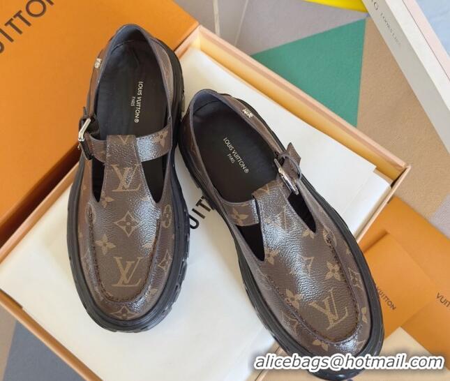 Pretty Style Louis Vuitton LV Record Mary Janes Loafers in Monogram Canvas 1224070