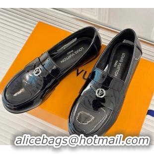 Low Price Louis Vuitton Soho Flat Loafers in Patent Leather Black 1224074