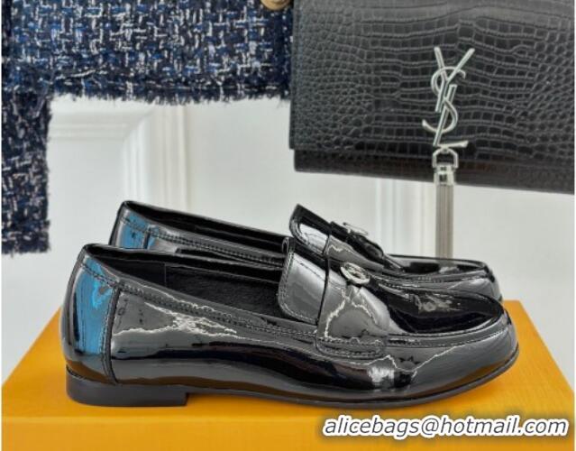 Low Price Louis Vuitton Soho Flat Loafers in Patent Leather Black 1224074