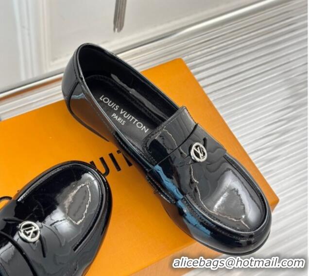 Low Price Louis Vuitton Soho Flat Loafers in Patent Leather Black 1224074