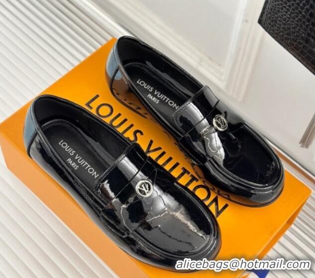 Low Price Louis Vuitton Soho Flat Loafers in Patent Leather Black 1224074