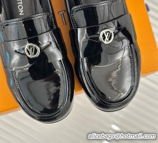 Low Price Louis Vuitton Soho Flat Loafers in Patent Leather Black 1224074