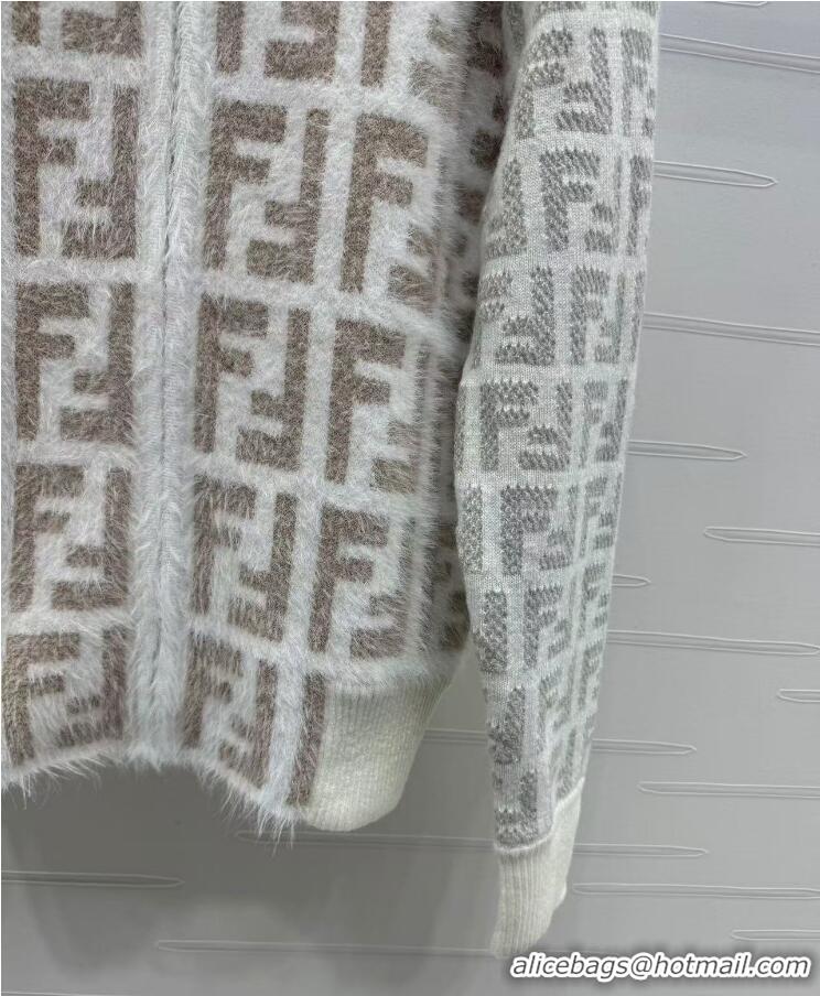 Traditional Discount Fendi FF Cardigan F12253 White/Beige