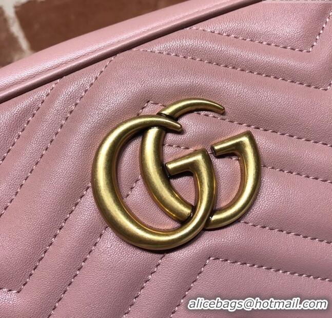 Buy Discount Gucci GG Marmont Leather Small Shoulder Bag 447632 Nude pink 2024