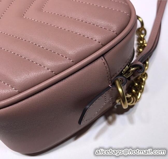 Buy Discount Gucci GG Marmont Leather Small Shoulder Bag 447632 Nude pink 2024