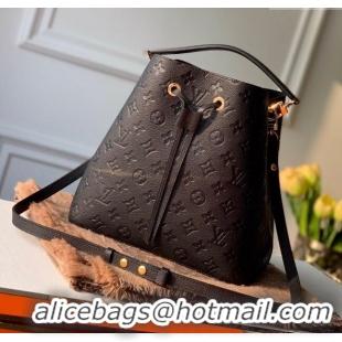 Promotional Louis Vuitton NeoNoe MM Bucket Bag in Monogram Embossed Leather M45256 Black 2025