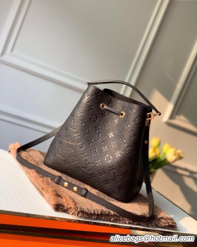 Promotional Louis Vuitton NeoNoe MM Bucket Bag in Monogram Embossed Leather M45256 Black 2025