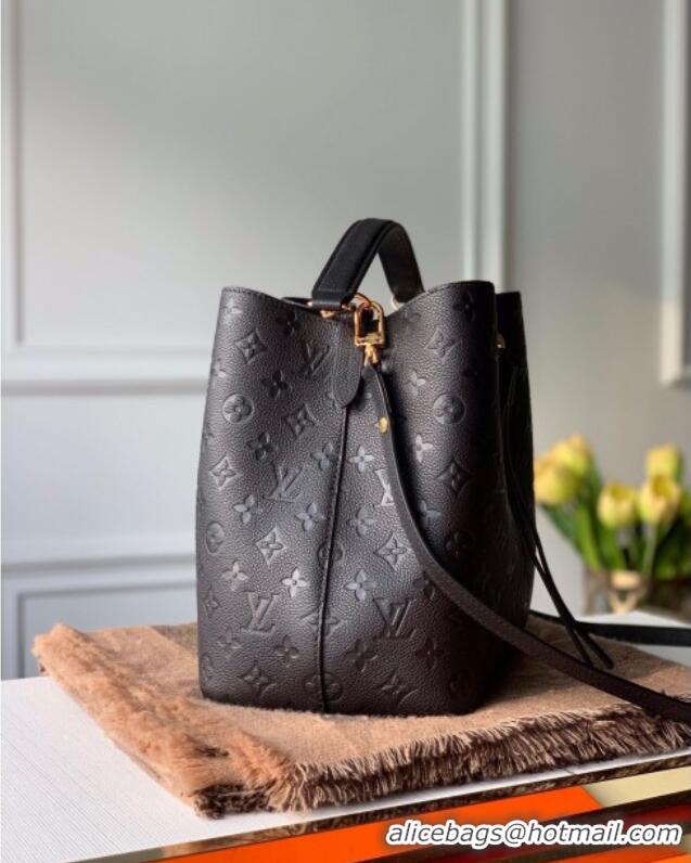 Promotional Louis Vuitton NeoNoe MM Bucket Bag in Monogram Embossed Leather M45256 Black 2025