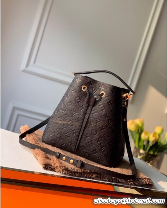 Promotional Louis Vuitton NeoNoe MM Bucket Bag in Monogram Embossed Leather M45256 Black 2025