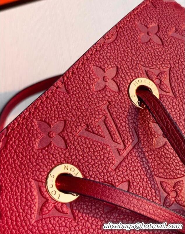 Famous Brand Louis Vuitton NeoNoe MM Bucket Bag in Monogram Embossed Leather M45256 Red 2025