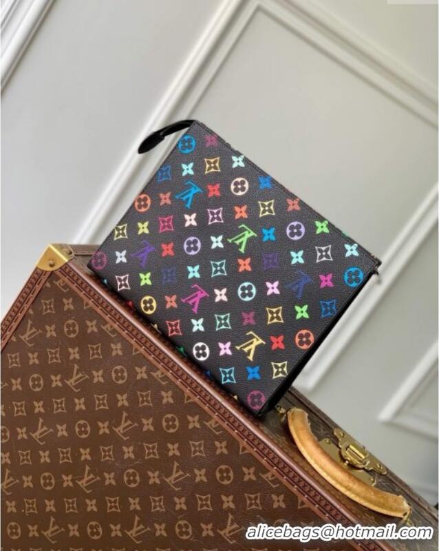 Famous Brand Louis Vuitton LV x TM Toiletry Pouch in Multicolored Monogram Canvas M13746 Black 2025