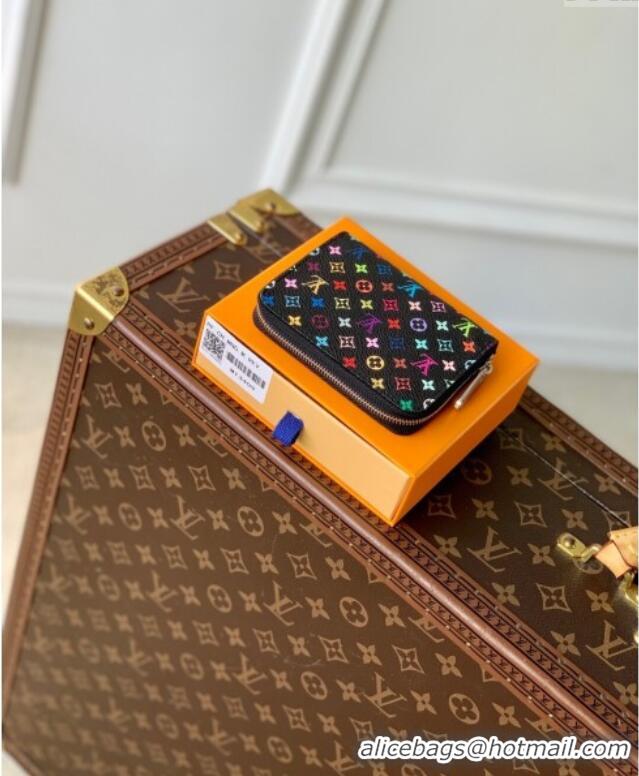 Affordable Price Louis Vuitton LV x TM Zippy Coin Purse Wallet in Multicolored Monogram Canvas M13409 Black 2025