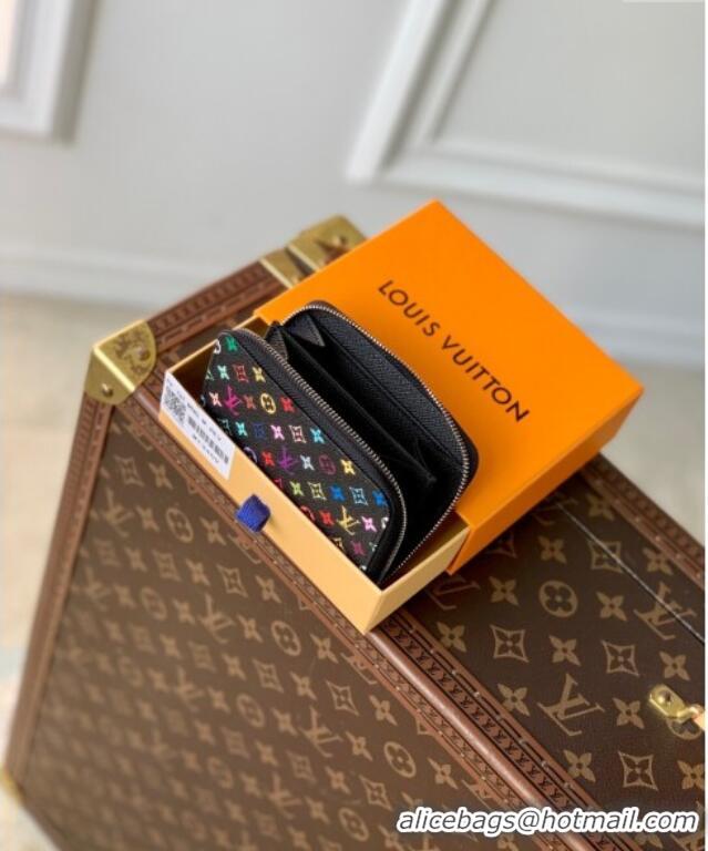 Affordable Price Louis Vuitton LV x TM Zippy Coin Purse Wallet in Multicolored Monogram Canvas M13409 Black 2025