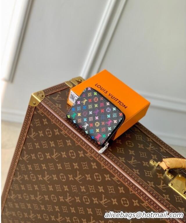 Affordable Price Louis Vuitton LV x TM Zippy Coin Purse Wallet in Multicolored Monogram Canvas M13409 Black 2025