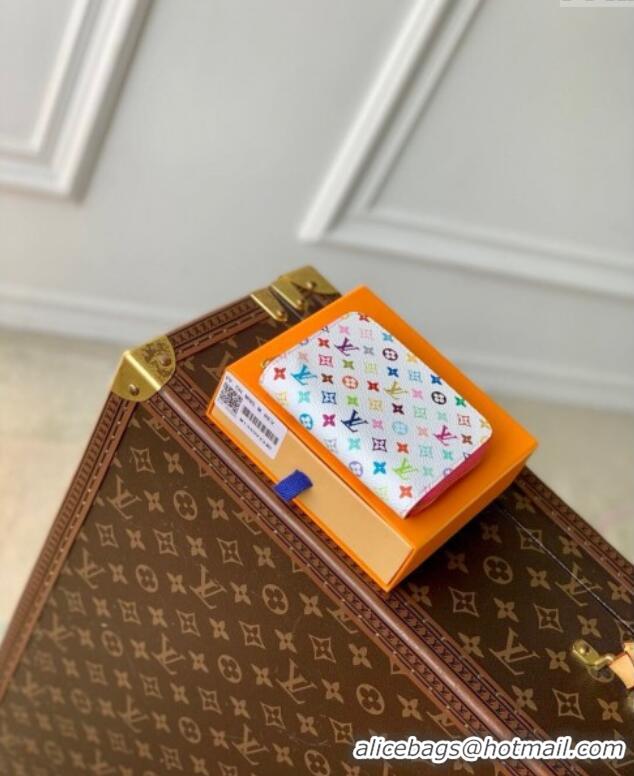 Top Grade Louis Vuitton LV x TM Zippy Coin Purse Wallet in Multicolored Monogram Canvas M13409 White 2025