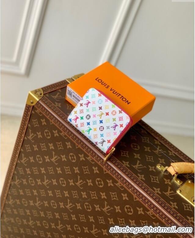 Top Grade Louis Vuitton LV x TM Zippy Coin Purse Wallet in Multicolored Monogram Canvas M13409 White 2025