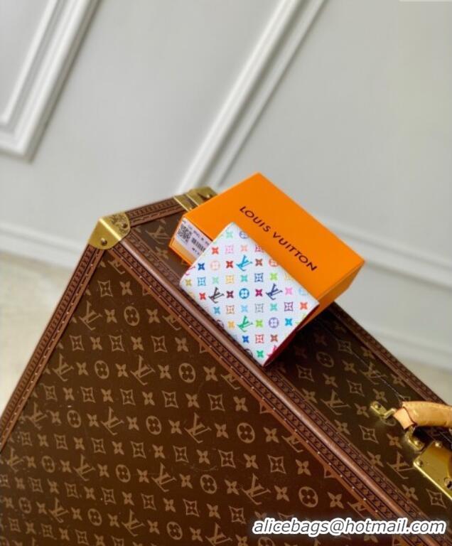 Well Crafted Louis Vuitton LV x TM Rosalie Coin Purse Wallet in Multicolored Monogram Canvas M13399 White 2025