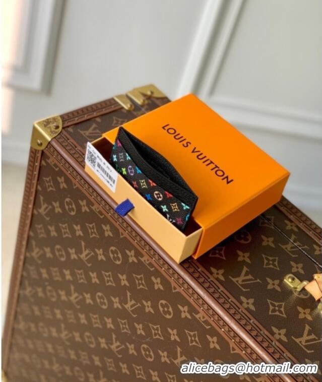 Top Grade Louis Vuitton LV x TM Card Holder Wallet in Multicolored Monogram Canvas M13403 Black 2025