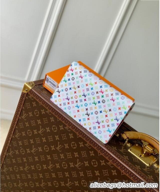 Famous Brand Louis Vuitton LV x TM Monogram Multicolore Emily Notebook Cover MM GI1299 White 2025