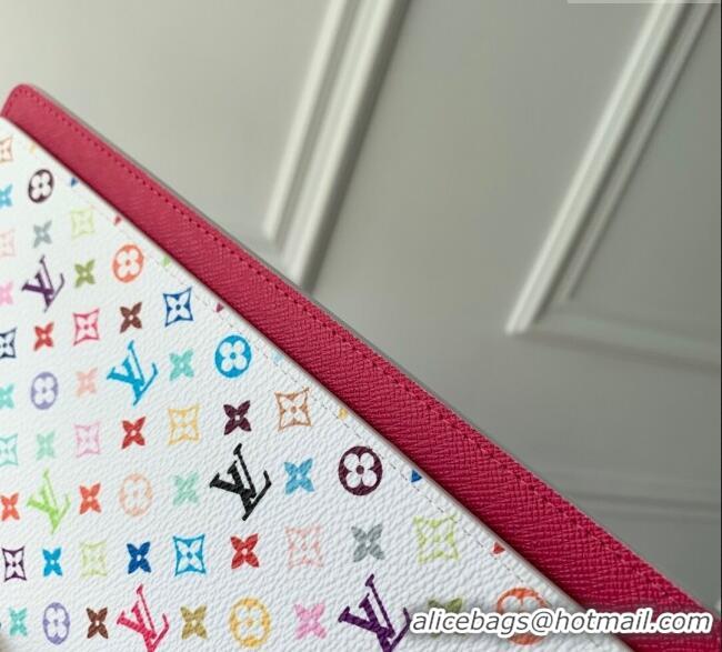 Famous Brand Louis Vuitton LV x TM Monogram Multicolore Emily Notebook Cover MM GI1299 White 2025