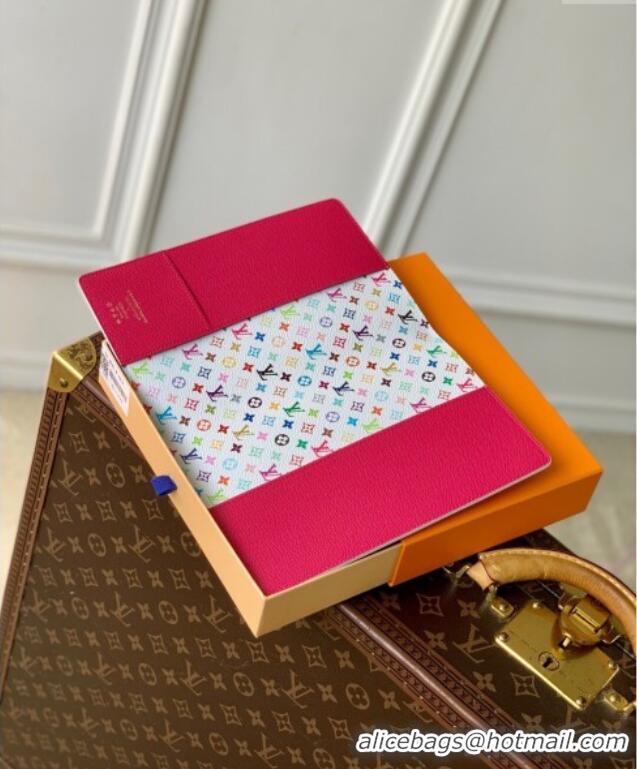 Famous Brand Louis Vuitton LV x TM Monogram Multicolore Emily Notebook Cover MM GI1299 White 2025