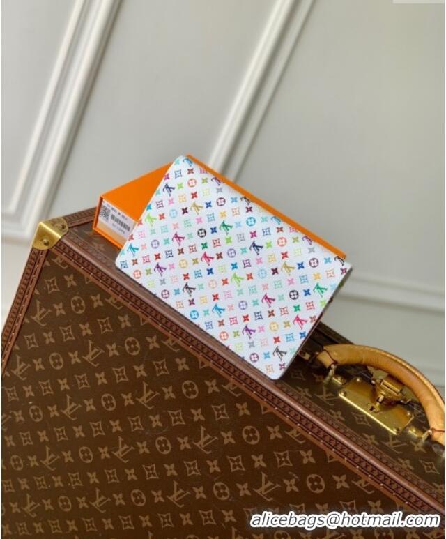 Famous Brand Louis Vuitton LV x TM Monogram Multicolore Emily Notebook Cover MM GI1299 White 2025