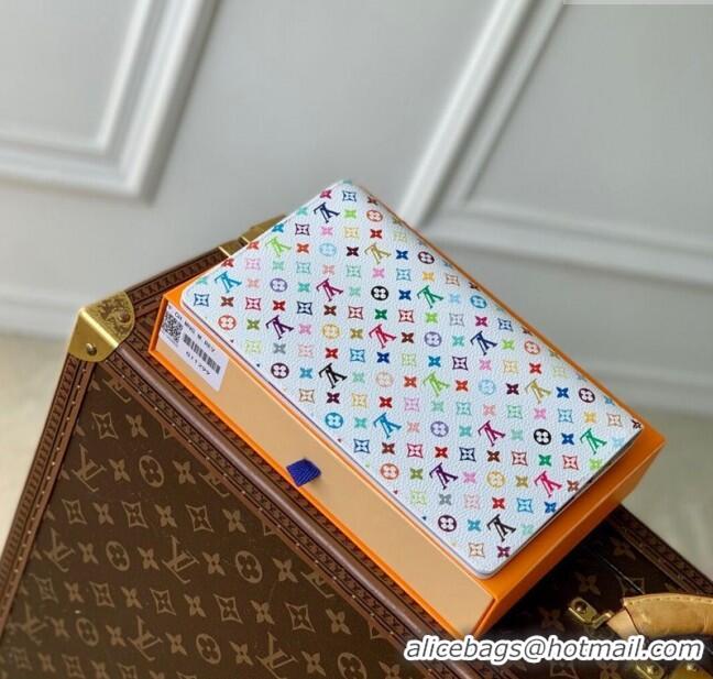 Famous Brand Louis Vuitton LV x TM Monogram Multicolore Emily Notebook Cover MM GI1299 White 2025