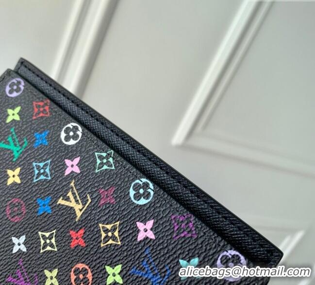 Famous Brand Louis Vuitton LV x TM Passport Cover in Multicolored Monogram Canvas M13414 Black 2025