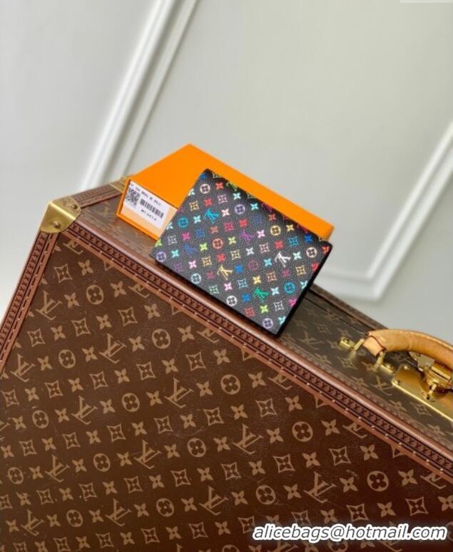 Famous Brand Louis Vuitton LV x TM Passport Cover in Multicolored Monogram Canvas M13414 Black 2025