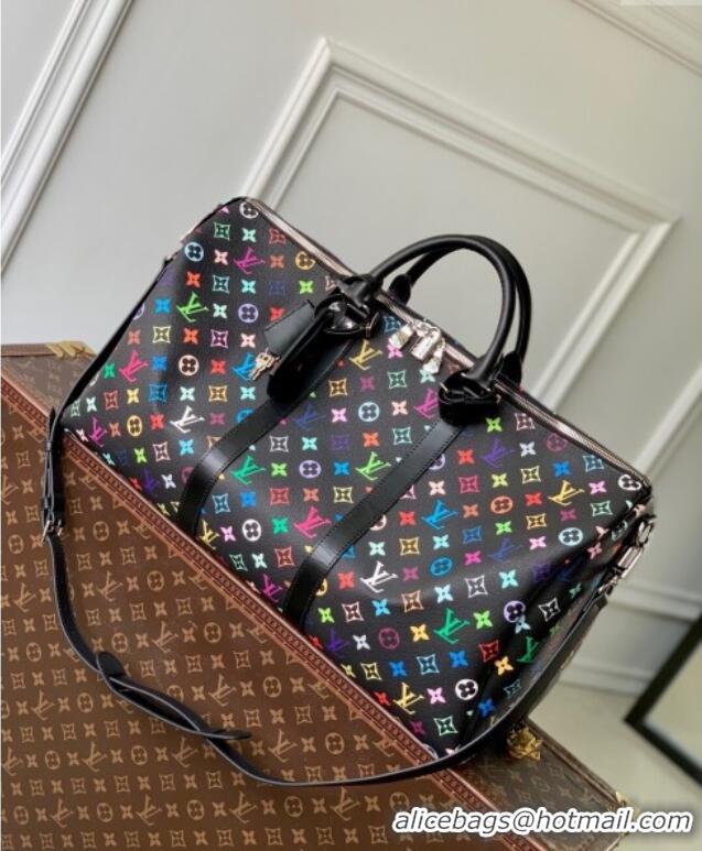 Super Quality Louis Vuitton LV x TM Keepall Bandouliere 50 Travel in Multicolored Monogram Canvas M13745 Black 2025