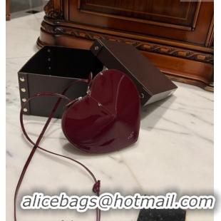 Buy Inexpensive Alaia Le Cœur Heart Bag in Patent Calfskin 0527 Burgundy 2024