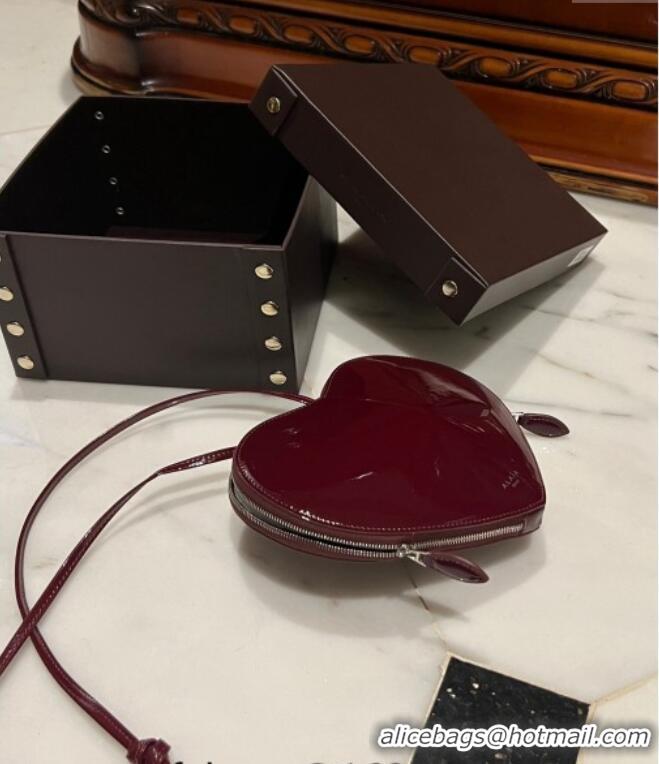 Buy Inexpensive Alaia Le Cœur Heart Bag in Patent Calfskin 0527 Burgundy 2024