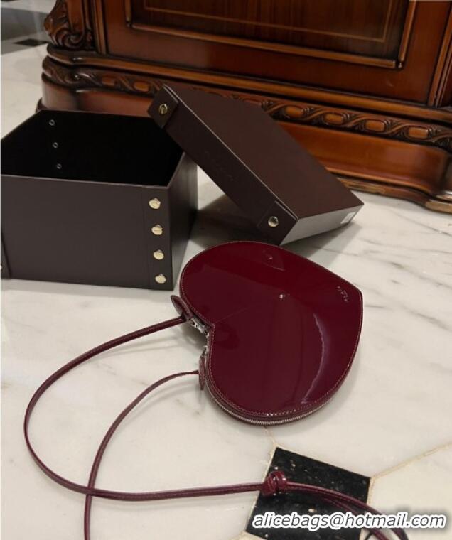 Buy Inexpensive Alaia Le Cœur Heart Bag in Patent Calfskin 0527 Burgundy 2024