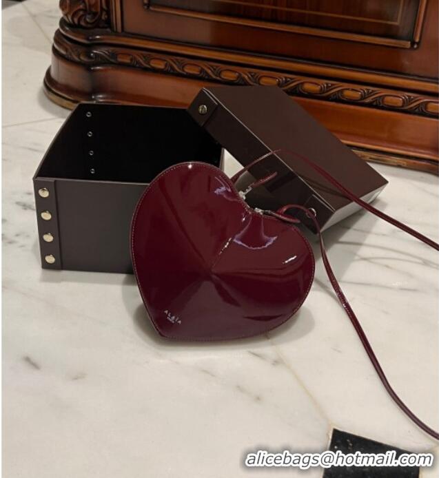 Buy Inexpensive Alaia Le Cœur Heart Bag in Patent Calfskin 0527 Burgundy 2024