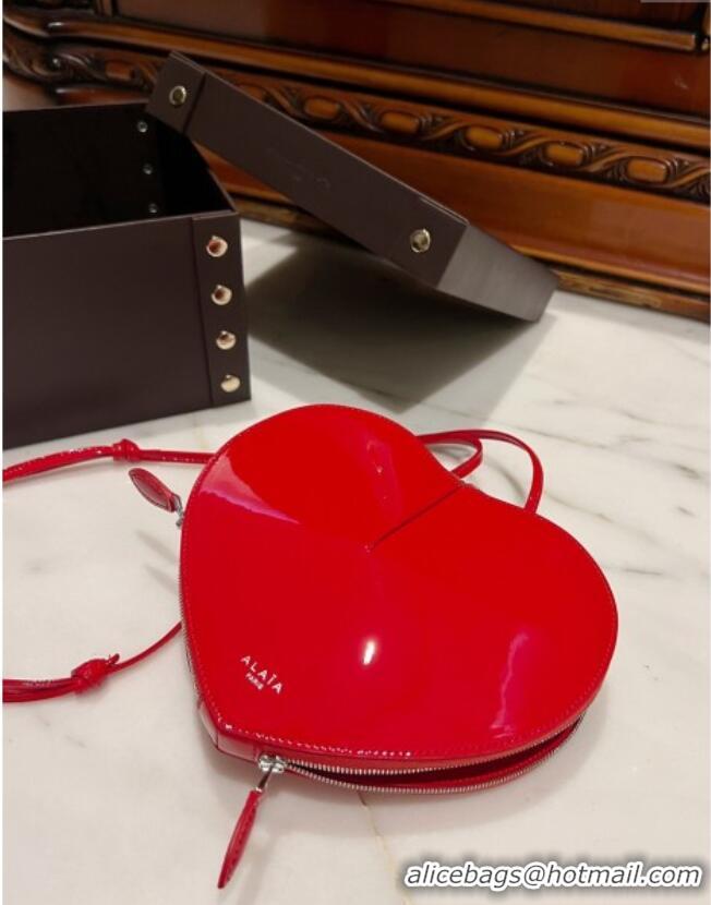 Buy Free Shipping Alaia Le Cœur Heart Bag in Patent Calfskin 0527 Red 2024