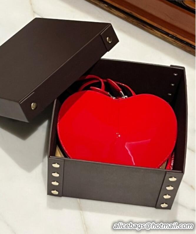 Buy Free Shipping Alaia Le Cœur Heart Bag in Patent Calfskin 0527 Red 2024