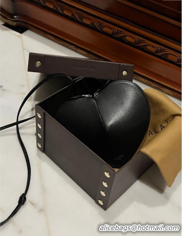 Inexpensive Alaia Le Cœur Heart Bag in Calfskin Leather 0528 Black 2024