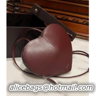 Famous Brand Alaia Le Cœur Heart Bag in Calfskin leather 0527 Dark Burgundy 2024