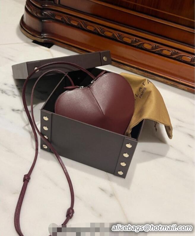 Famous Brand Alaia Le Cœur Heart Bag in Calfskin leather 0527 Dark Burgundy 2024