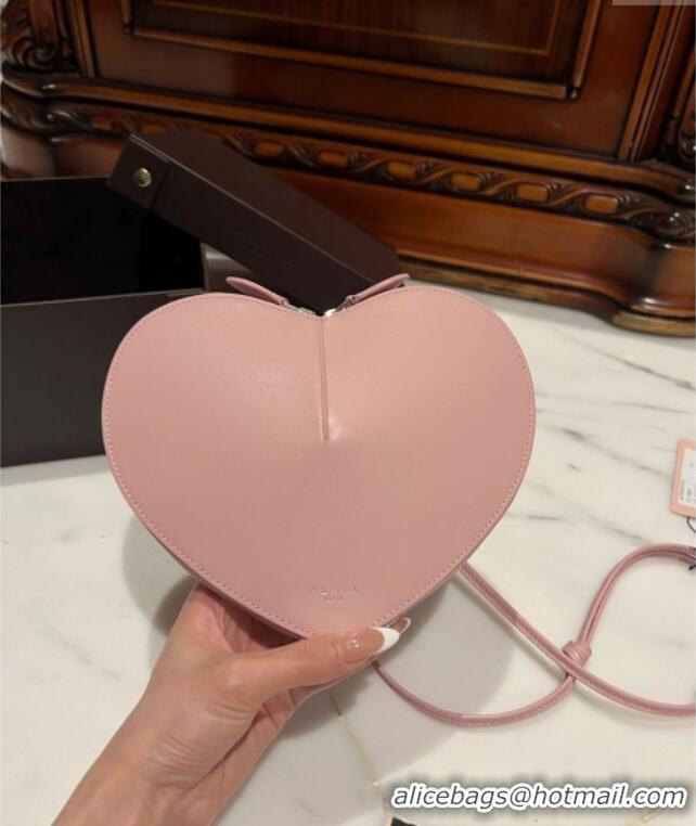 Good Product Alaia Le Cœur Heart Bag in Calfskin Leather 0527 Light Pink 2024