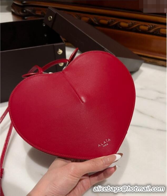 Top Quality Alaia Le Cœur Heart Bag in Calfskin Leather 0527 Red 2024