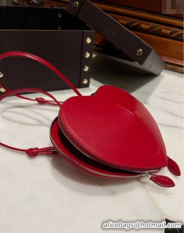 Top Quality Alaia Le Cœur Heart Bag in Calfskin Leather 0527 Red 2024